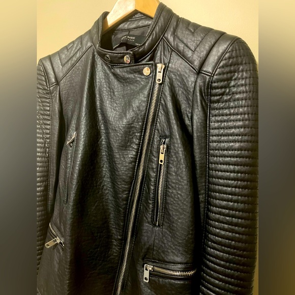 Zara Basic Faux Leather Jacket XS - Picture 3 of 7
